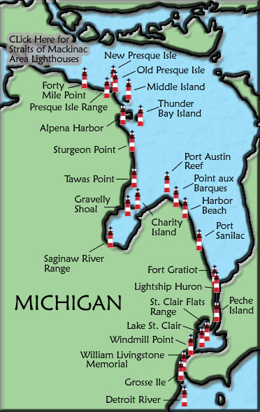 map of michigan lighthouse tour